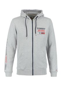 Серая толстовка из хлопка на молнии Tommy Jeans