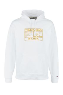 Белая толстовка из хлопка с вышивкой Tommy Jeans
