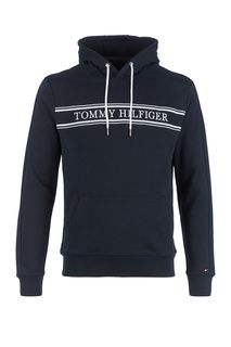 Синяя хлопковая толстовка с капюшоном Tommy Hilfiger