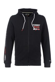 Черная толстовка из хлопка на молнии Tommy Jeans