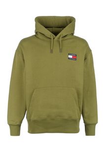 Толстовка из хлопка цвета хаки с нашивкой Tommy Jeans