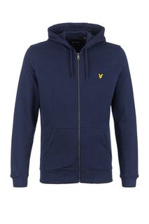 Синяя хлопковая толстовка на молнии Lyle & Scott