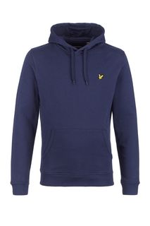 Синяя хлопковая толстовка с капюшоном Lyle & Scott