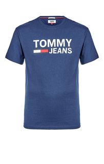 Хлопковая футболка с логотипом бренда Tommy Jeans