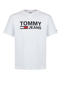 Хлопковая футболка с логотипом бренда Tommy Jeans