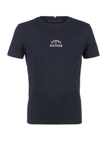 Футболка из хлопка с вышитым логотипом бренда Tommy Hilfiger