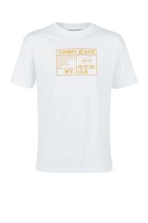 Белая футболка из хлопка с вышивкой Tommy Jeans
