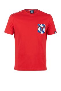 Красная хлопковая футболка с накладным карманом North Sails