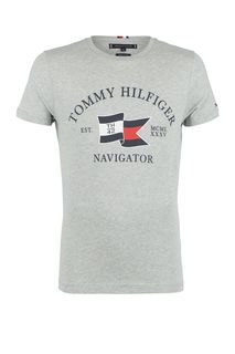 Хлопковая футболка с круглым вырезом Tommy Hilfiger