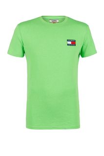 Ярко-зеленая футболка с нашивкой Tommy Jeans