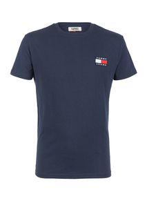 Синяя хлопковая футболка Tommy Jeans