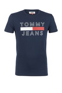 Хлопковая футболка с логотипом бренда Tommy Jeans