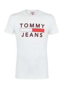 Хлопковая футболка с логотипом бренда Tommy Jeans