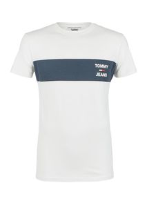 Хлопковая футболка с логотипом бренда Tommy Jeans