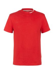Футболка из хлопка красного цвета Tommy Jeans