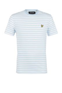 Белая хлопковая футболка в полоску Lyle & Scott