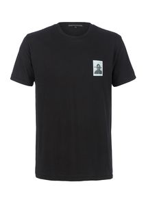 Черная хлопковая футболка с короткими рукавами Drykorn