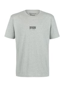 Серая хлопковая футболка с короткими рукавами Drykorn