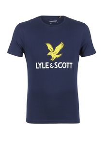 Хлопковая футболка с декоративным принтом Lyle & Scott
