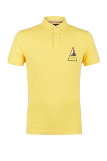 Желтая футболка поло из хлопка с принтом Tommy Hilfiger
