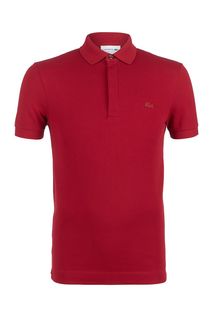 Однотонная хлопковая футболка поло Lacoste
