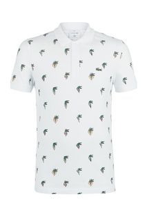 Хлопковая футболка поло с ярким принтом Lacoste
