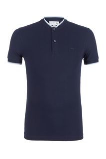 Синяя хлопковая футболка поло Lacoste