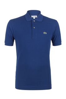 Синяя хлопковая футболка поло Lacoste