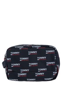 Синяя косметичка с логотипом бренда Tommy Jeans