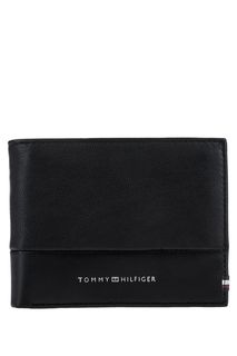 Черное кожаное портмоне с отделением для мелочи Tommy Hilfiger