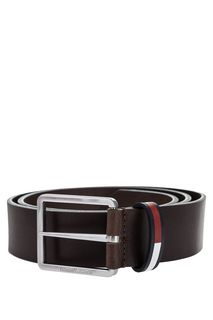 Коричневый ремень из натуральной кожи Tommy Jeans