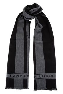Черный шарф из хлопка Tommy Hilfiger