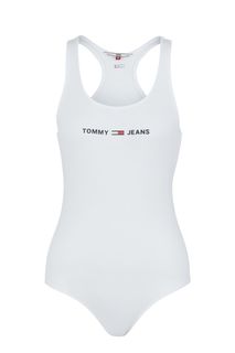 Белый топ-боди в рубчик Tommy Jeans