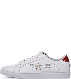 Кожаные кеды белого цвета Tommy Hilfiger