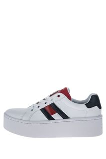 Белые кожаные кеды на платформе Tommy Jeans