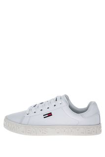 Белые кожаные кеды с втачной стелькой Tommy Jeans