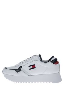 Белые кожаные кроссовки на платформе Tommy Jeans