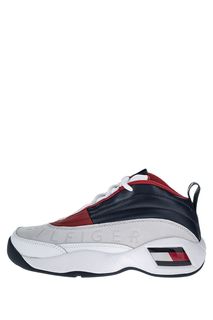 Серые кожаные кроссовки со светоотражающим принтом Tommy Jeans