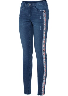 Джинсы с пёстрыми лампасами Bonprix