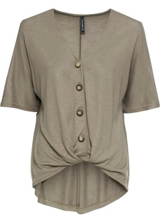 Блузка трикотажная на пуговицах Bonprix