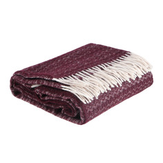 Плед Home blanket anika 130х190 белый-бордо