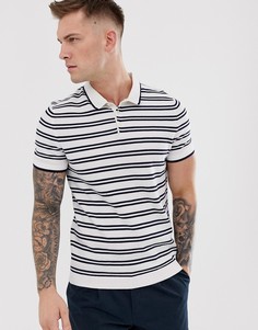 Белое поло с полосками Celio-Белый