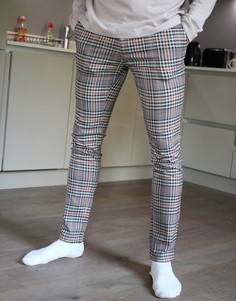 Коричневые брюки в клетку Topman-Коричневый
