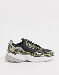 Черные кроссовки со звериным принтом adidas Originals Falcon-Серый