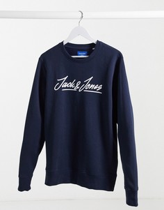 Свитшот с логотипом от комплекта Jack & Jones-Темно-синий