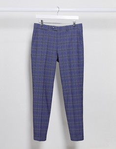 Синие супероблегающие брюки в клетку Jack & Jones Premium-Синий