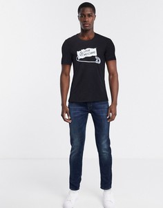 Футболка с принтом английских булавок Love Moschino-Черный