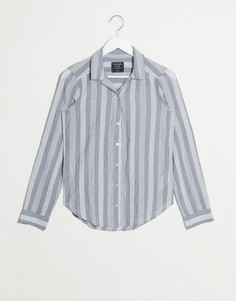 Классическая рубашка в полоску Abercrombie & Fitch-Синий