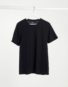 Черная меланжевая футболка из органического хлопка Burton Menswear-Черный