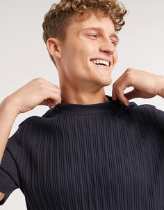 Oversized-футболка в рубчик Brave Soul-Темно-синий